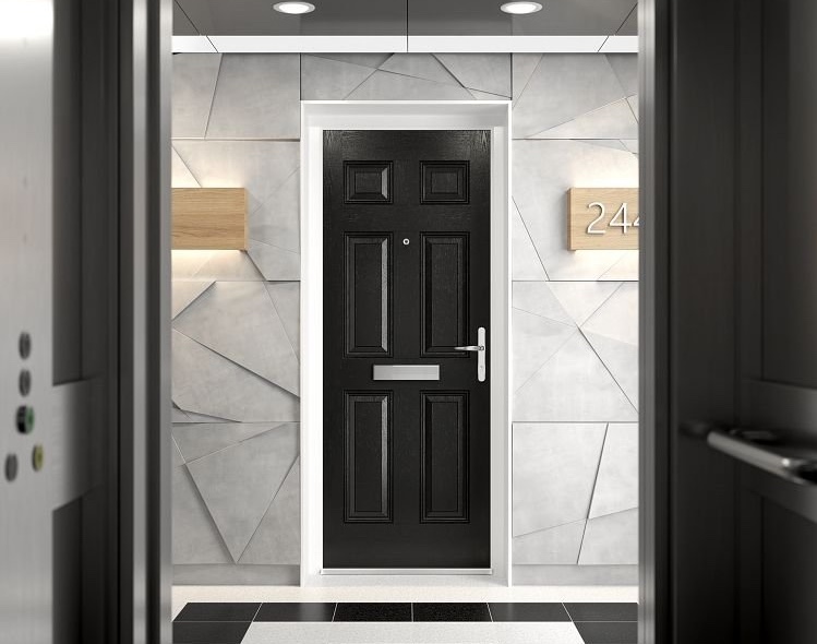 FD30 fire door with intumescent seals