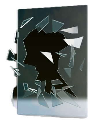 Normal glass breakage pattern