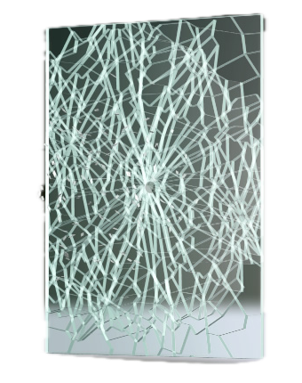 Laminated glass breakage pattern